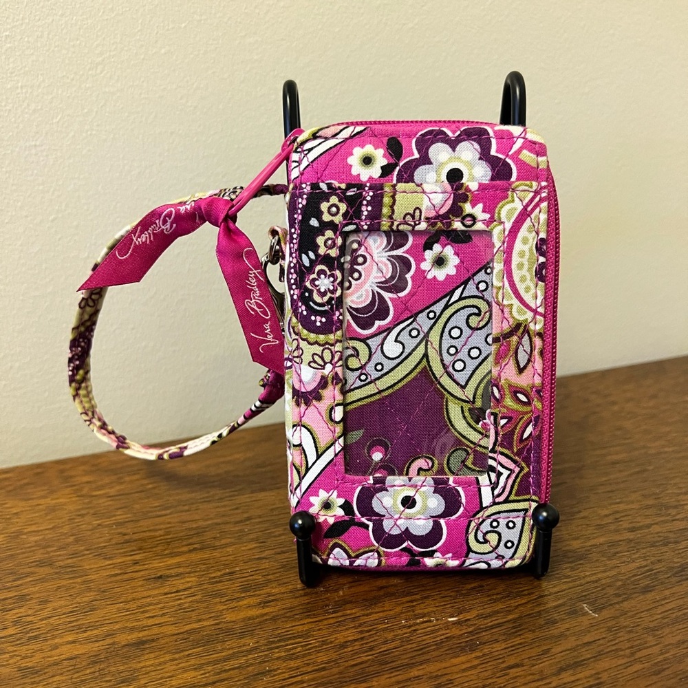 Vera Bradley Wristlet zip-around  (Very Berry Paisley) green/purple/pink